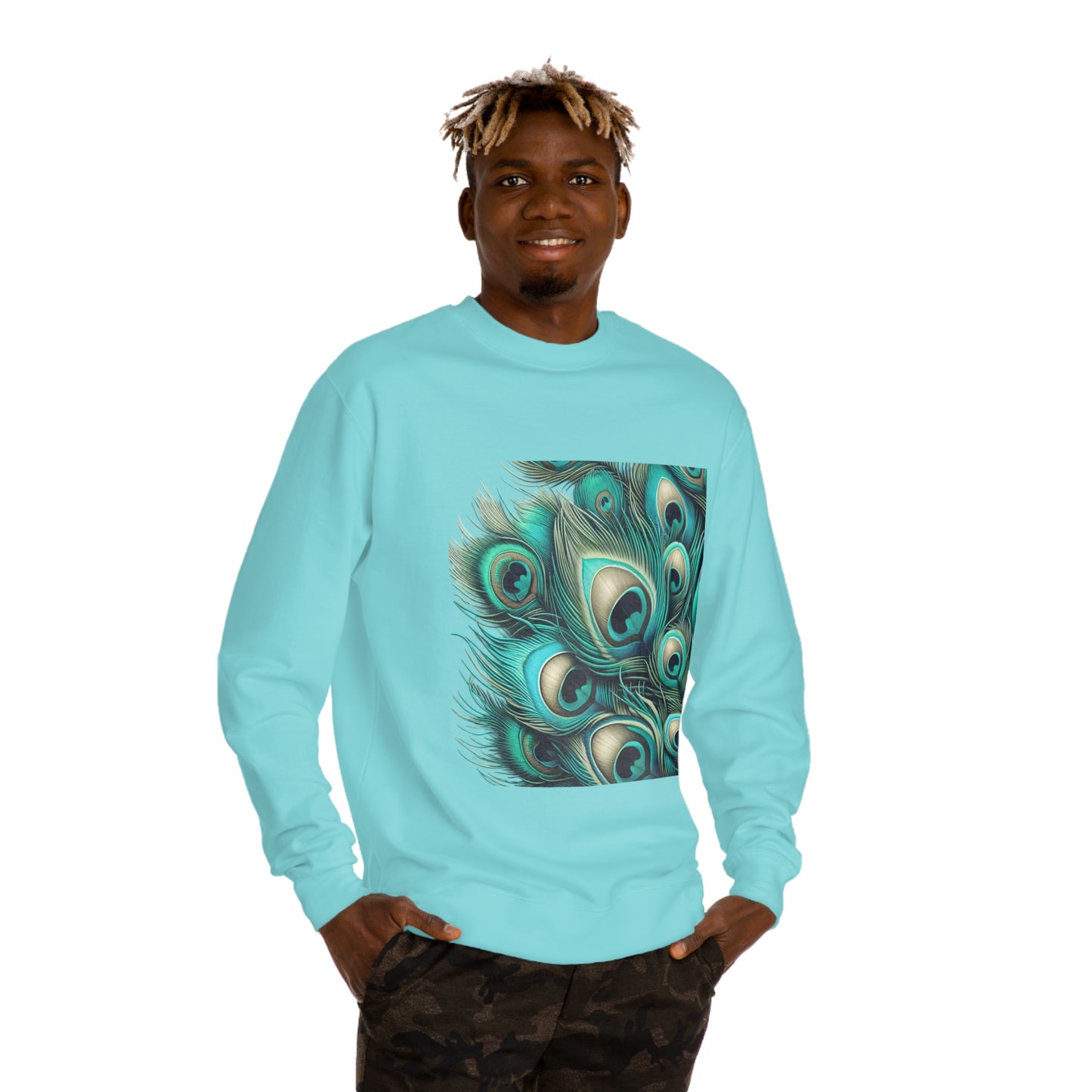 Unisex Crew Neck Sweatshirt - Peacock