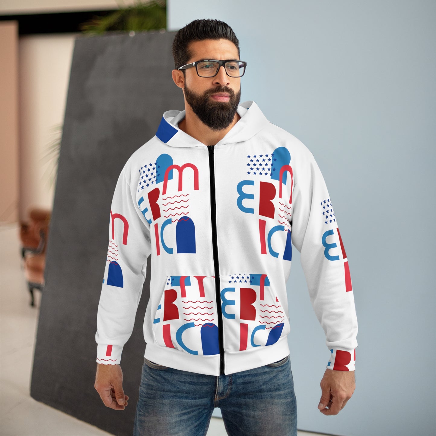 Americana Unisex Zip Hoodie