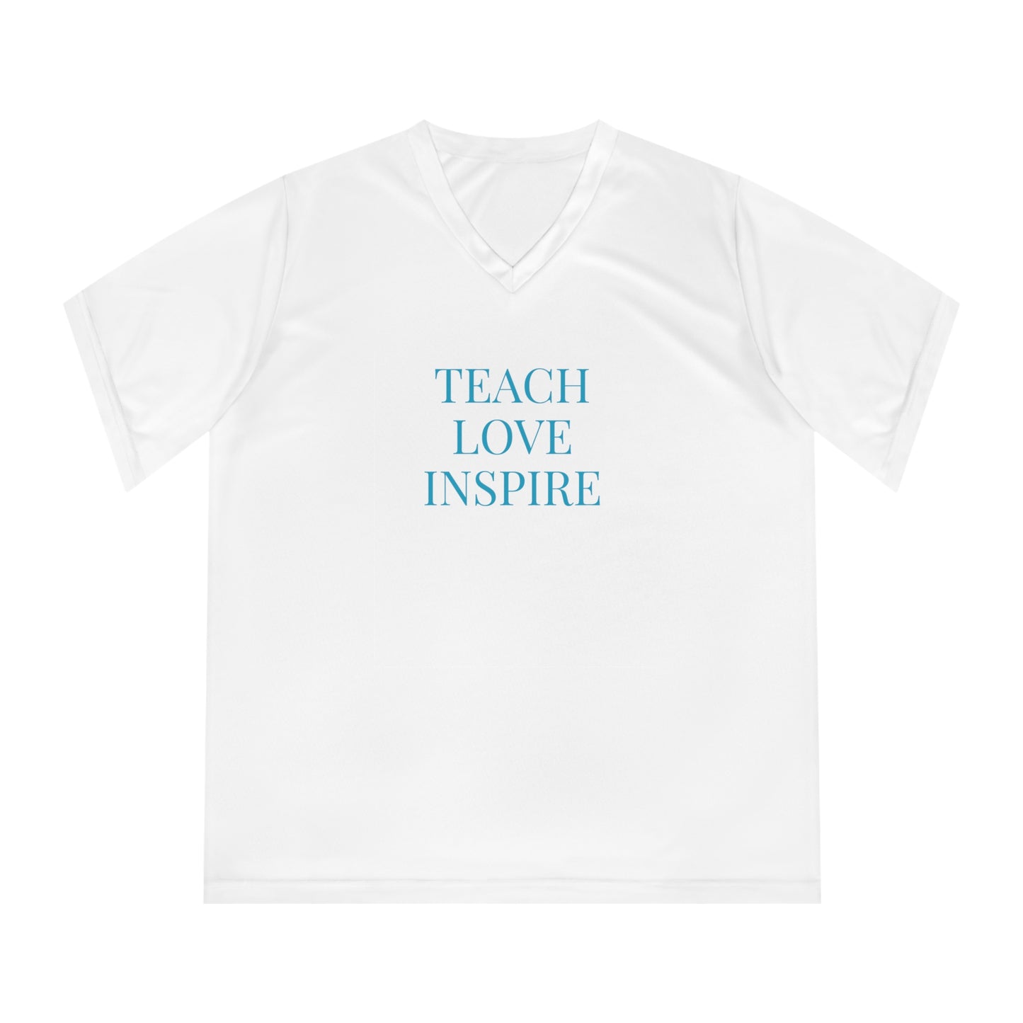 Motivational Women's V-Neck Tee, Teach Love Inspire Fitness Shirt