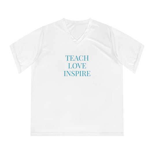 Motivational Women's V-Neck Tee, Teach Love Inspire Fitness Shirt