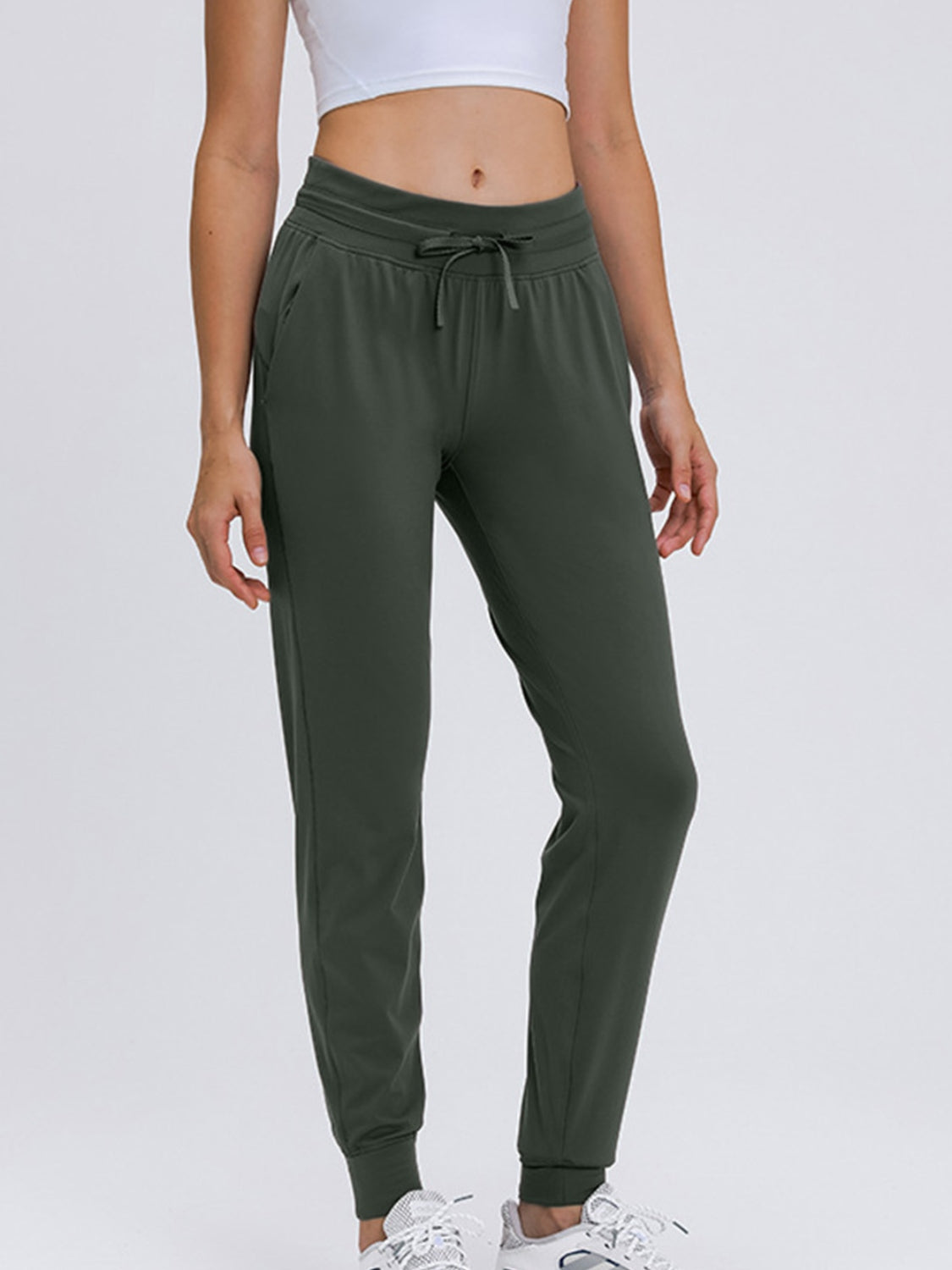 Double Take Tied Joggers with Pockets - Millennia