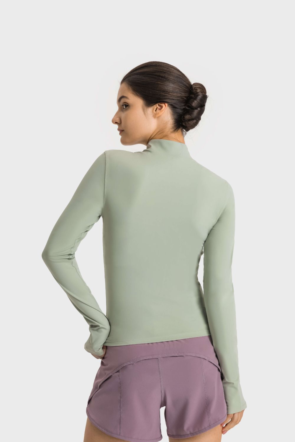 Half Zip Thumbhole Sleeve Sports Top - Millennia