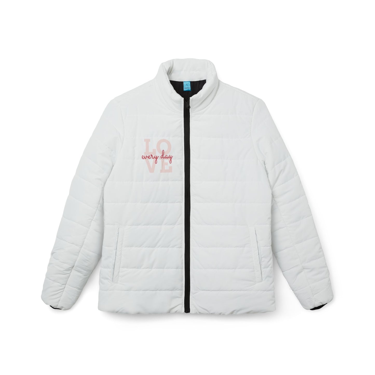 Women’s White Puffer Jacket - Love Everyday