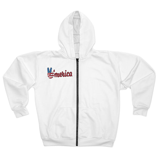 America Love Unisex Zip Hoodie