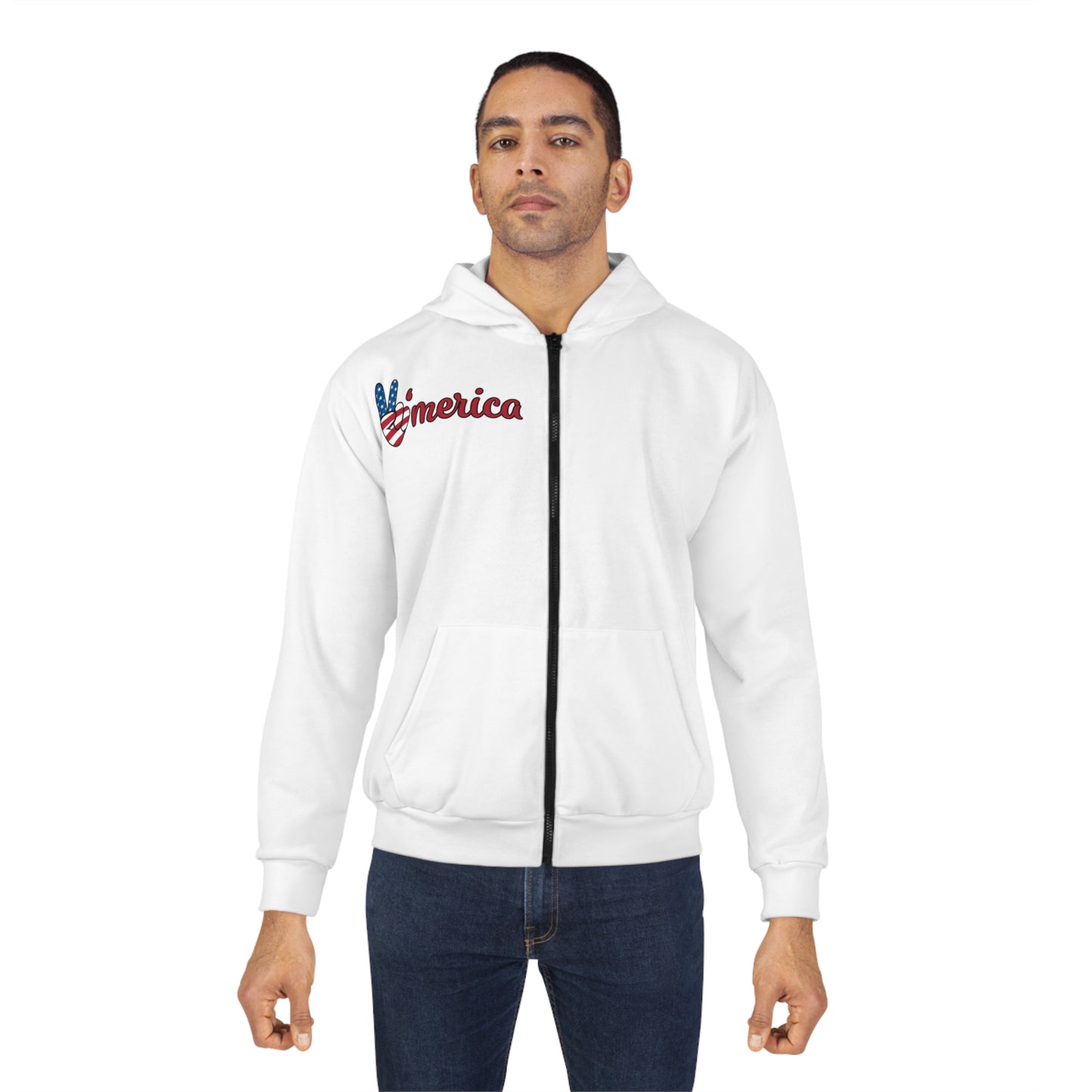 America Love Unisex Zip Hoodie