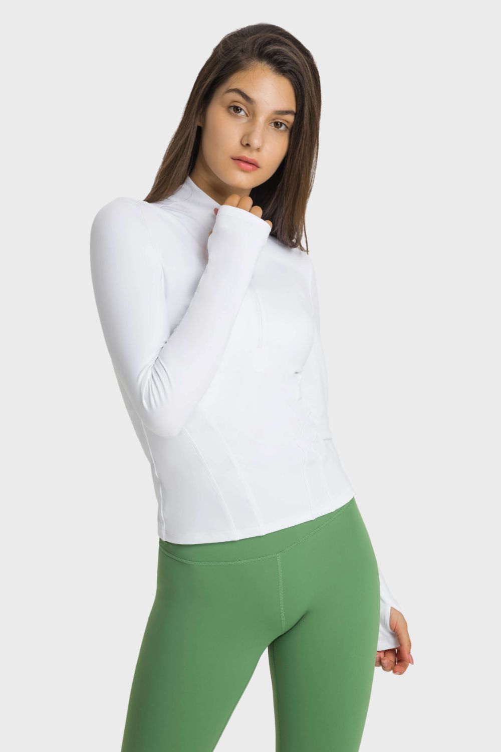 Half Zip Thumbhole Sleeve Sports Top - Millennia