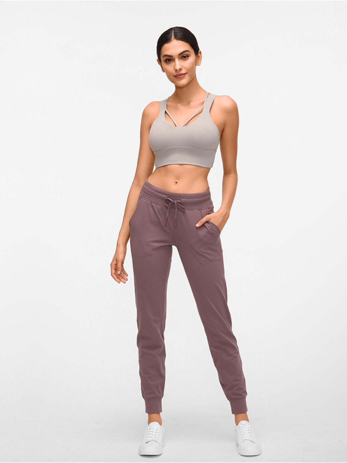 Double Take Tied Joggers with Pockets - Millennia