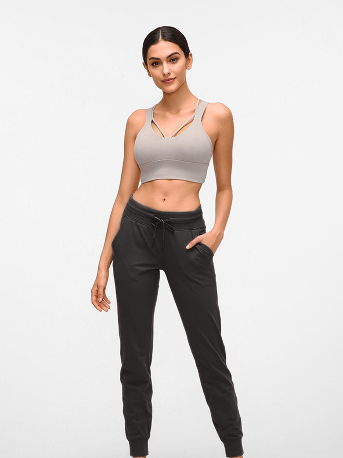 Double Take Tied Joggers with Pockets - Millennia